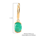 Smaragd-Triplette-Quarz Ohrringe 925 Silber Gelbgold Vermeil ca. 4.44 ct