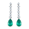 Smaragd Triplett Quarz und Zirkon Ohrringe - 8,94 ct.