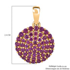 Rhodolith Granat Anhänger, 925 Silber Gelbgold Vermeil ca. 1.89 ct