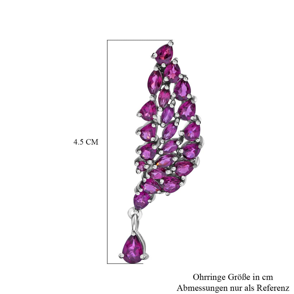 AA Rhodolith Granat Ohrringe, 925 Silber rhodiniert, ca. 7.50 ct