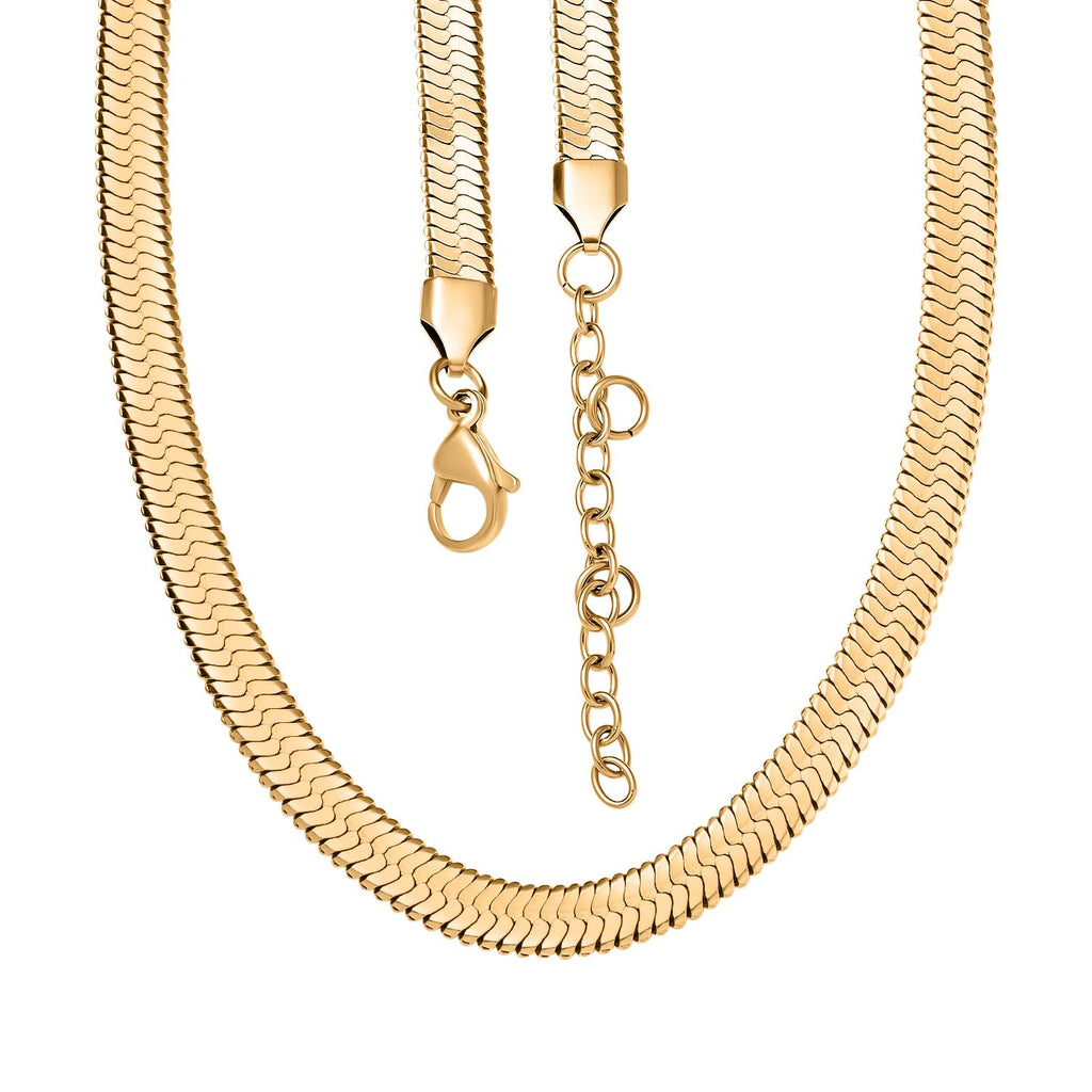 Halskette , Reiner Edelstahl, ca. 50 cm, ca. 26,50g, goldfarben