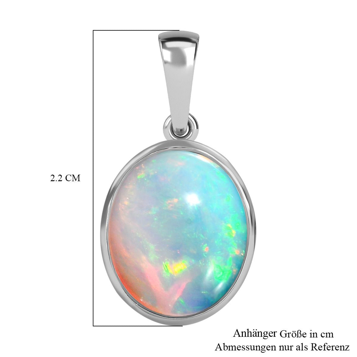 RHAPSODY - AAAA Natürlicher, äthiopischer Welo Opal Anhänger, 950 Platin, ca. 3.16 ct