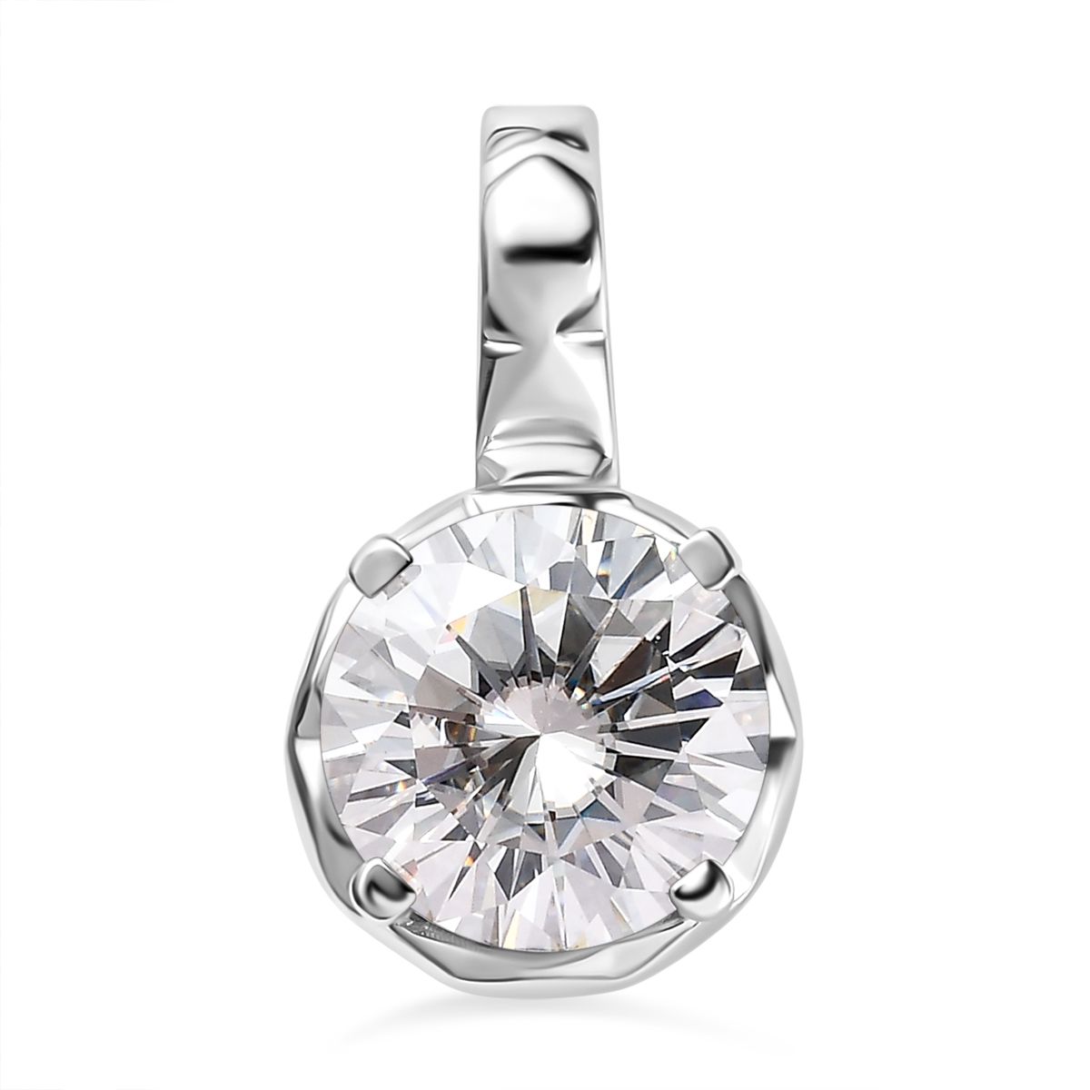 Moissanit Anhänger, 925 Silber platiniert ca. 3.79 ct