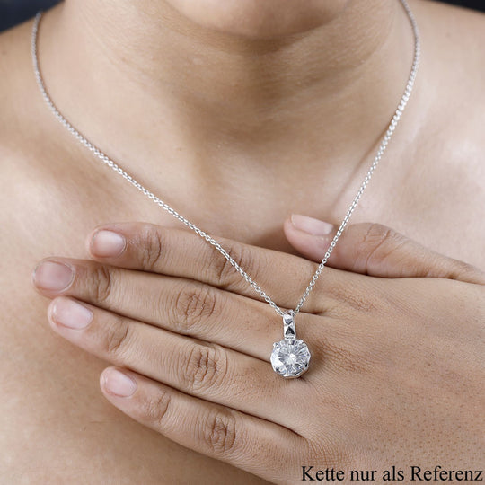 Moissanit Anhänger, 925 Silber platiniert ca. 3.79 ct