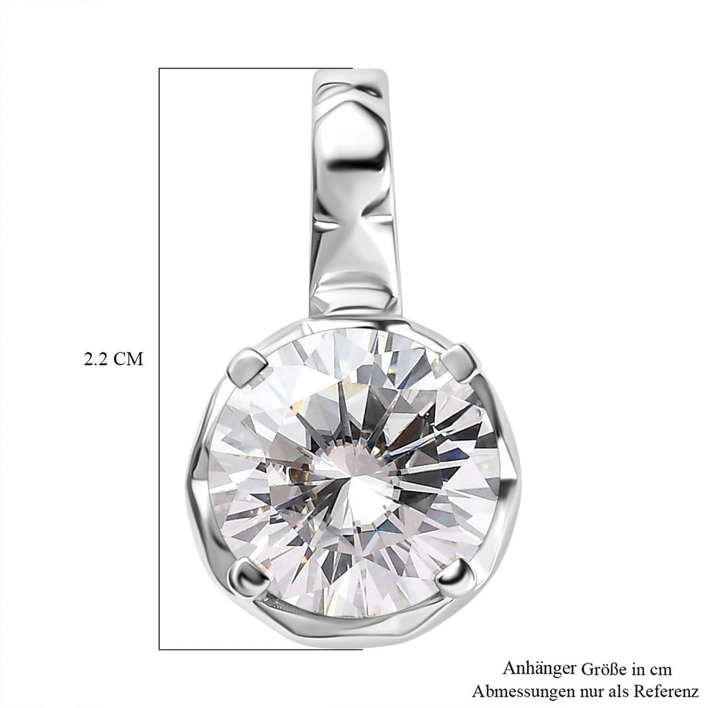 Moissanit Anhänger, 925 Silber platiniert ca. 3.79 ct