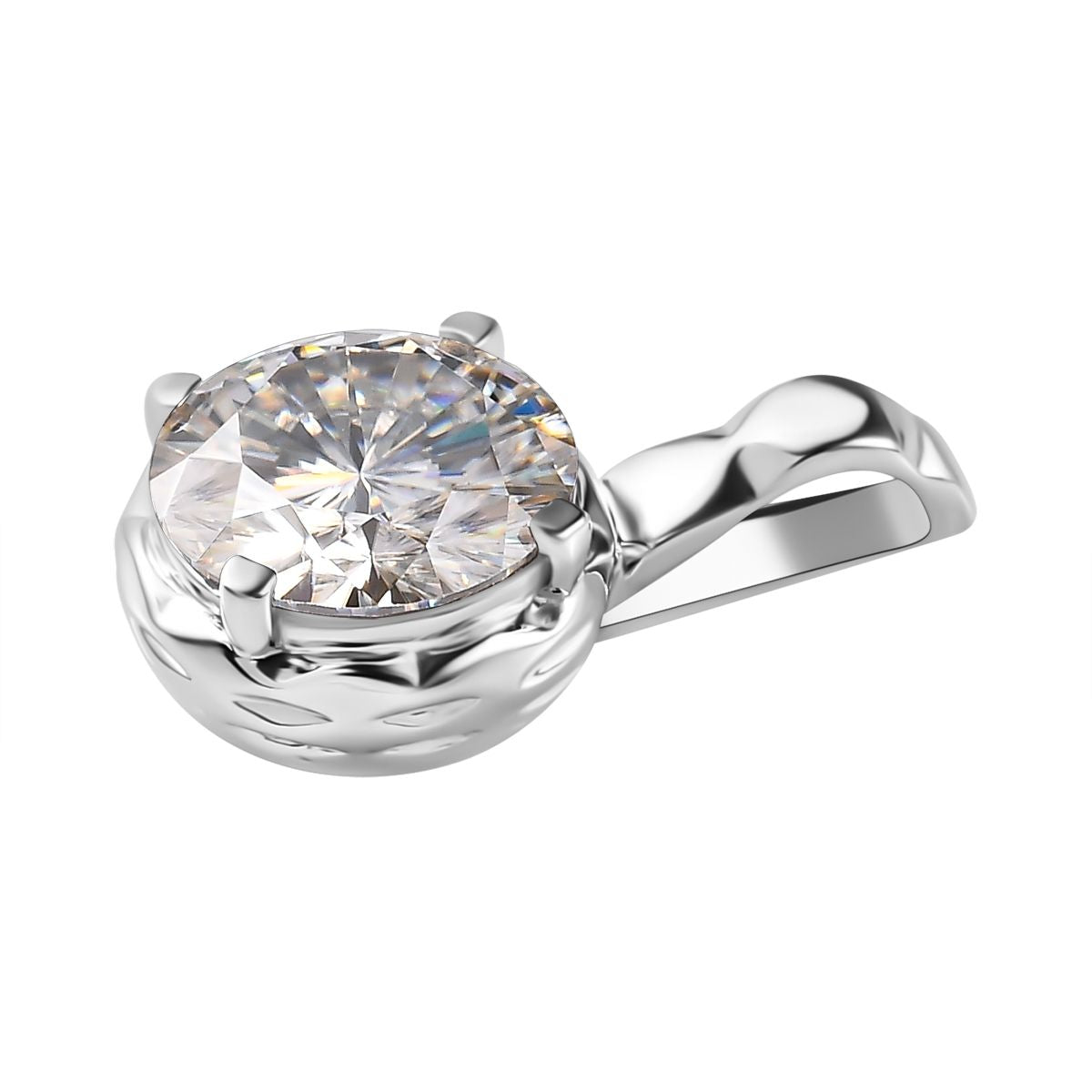 Moissanit Anhänger, 925 Silber platiniert ca. 3.79 ct