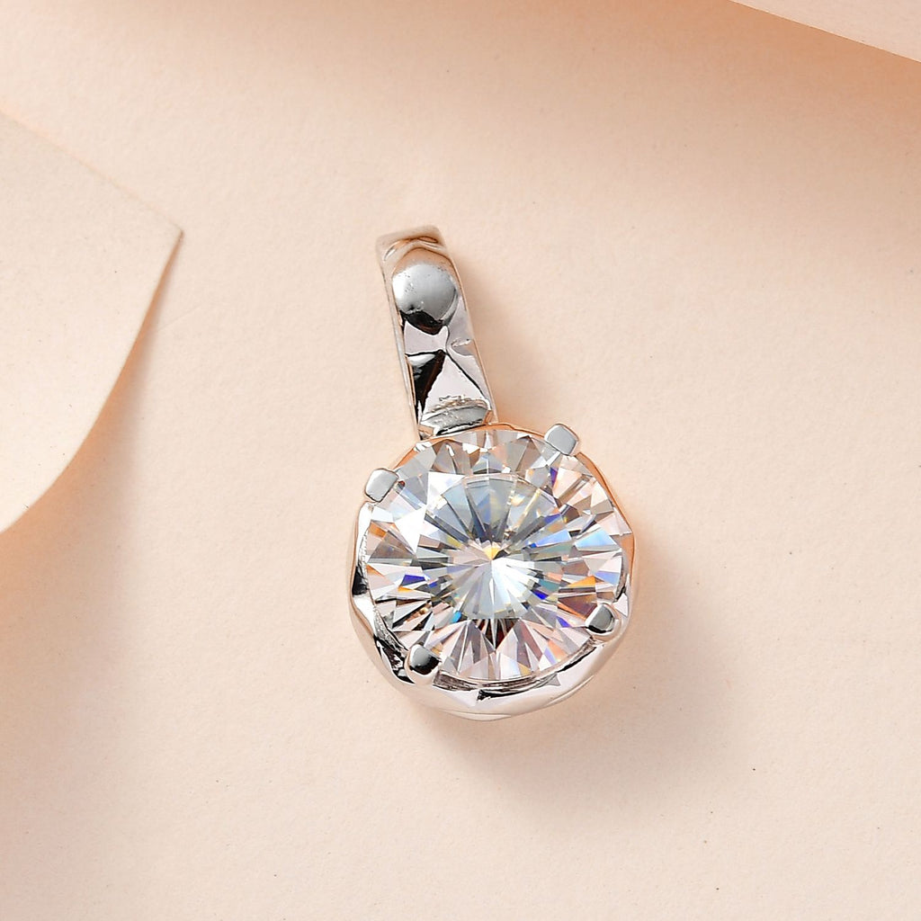 Moissanit Anhänger, 925 Silber platiniert ca. 3.79 ct