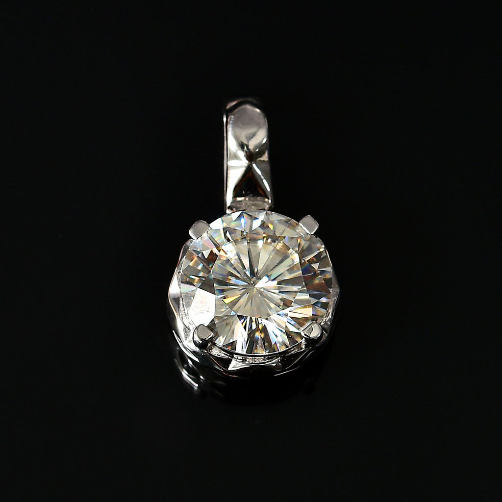Moissanit Anhänger, 925 Silber platiniert ca. 3.79 ct