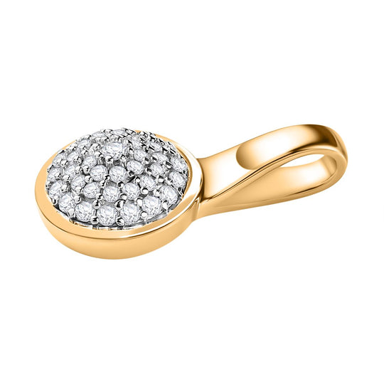 Moissanit Anhänger 925 Silber Gelbgold Vermeil ca. 0.45 ct
