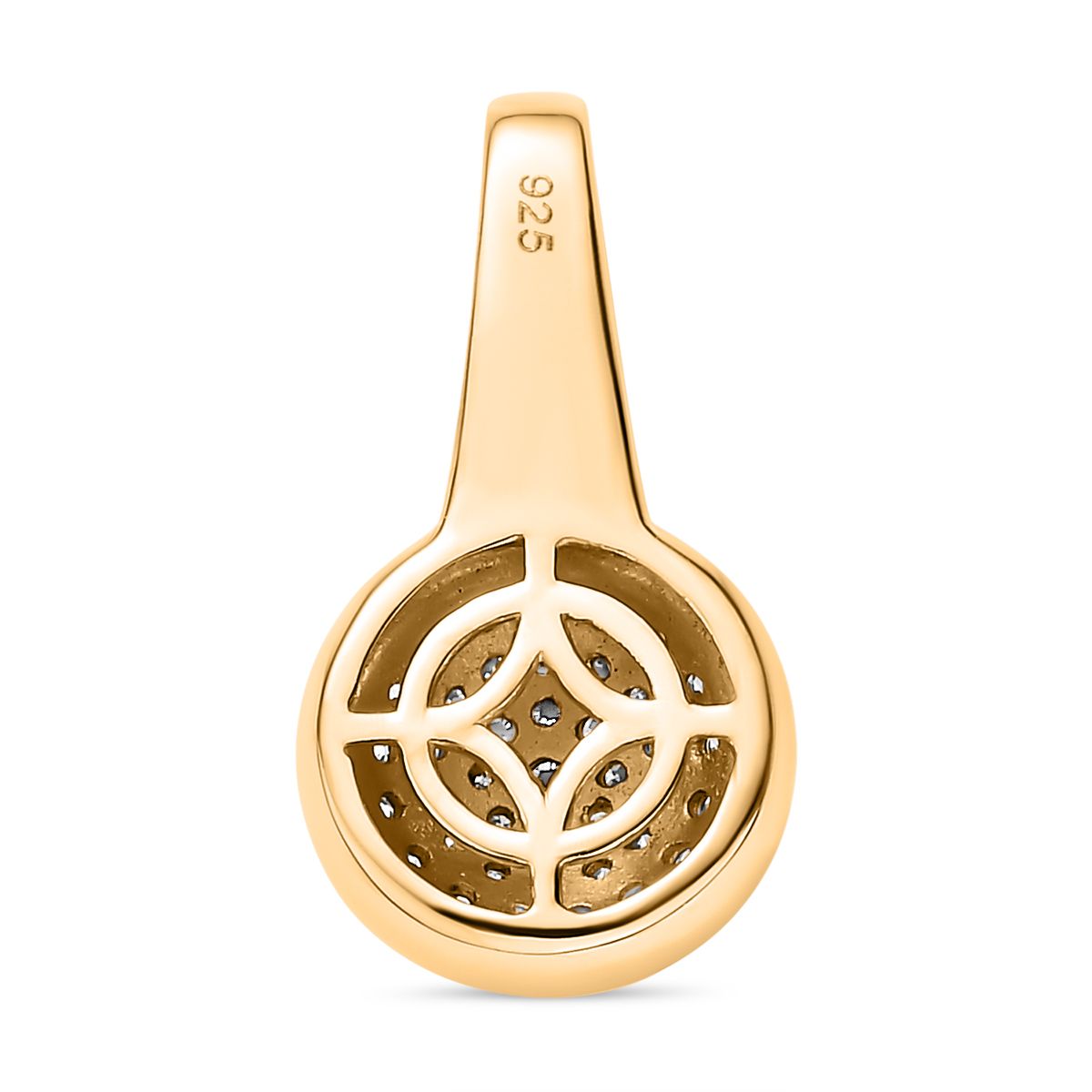 Moissanit Anhänger 925 Silber Gelbgold Vermeil ca. 0.45 ct