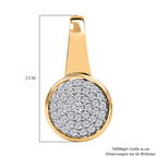 Moissanit Anhänger 925 Silber Gelbgold Vermeil ca. 0.45 ct