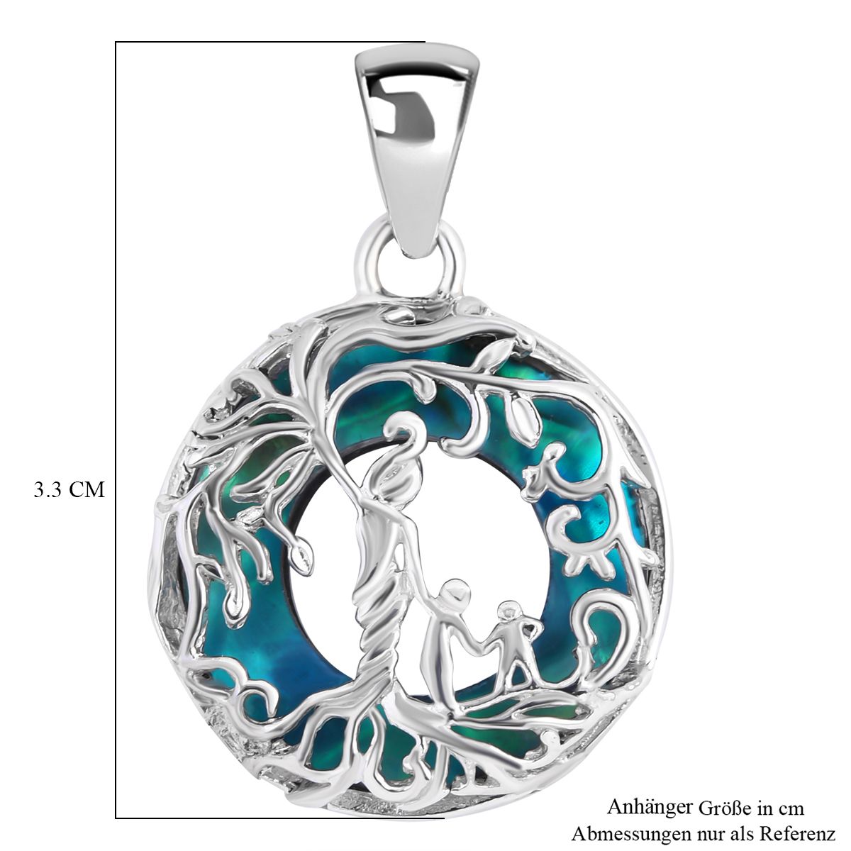 Royal Bali - Abalone Muschel Anhänger, 925 Silber, ca. 6.00 ct