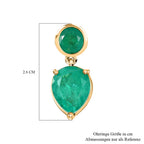 Smaragd-Quarz-Triplette Ohrringe, 925 Silber Gelbgold Vermeil, ca. 10.23 ct