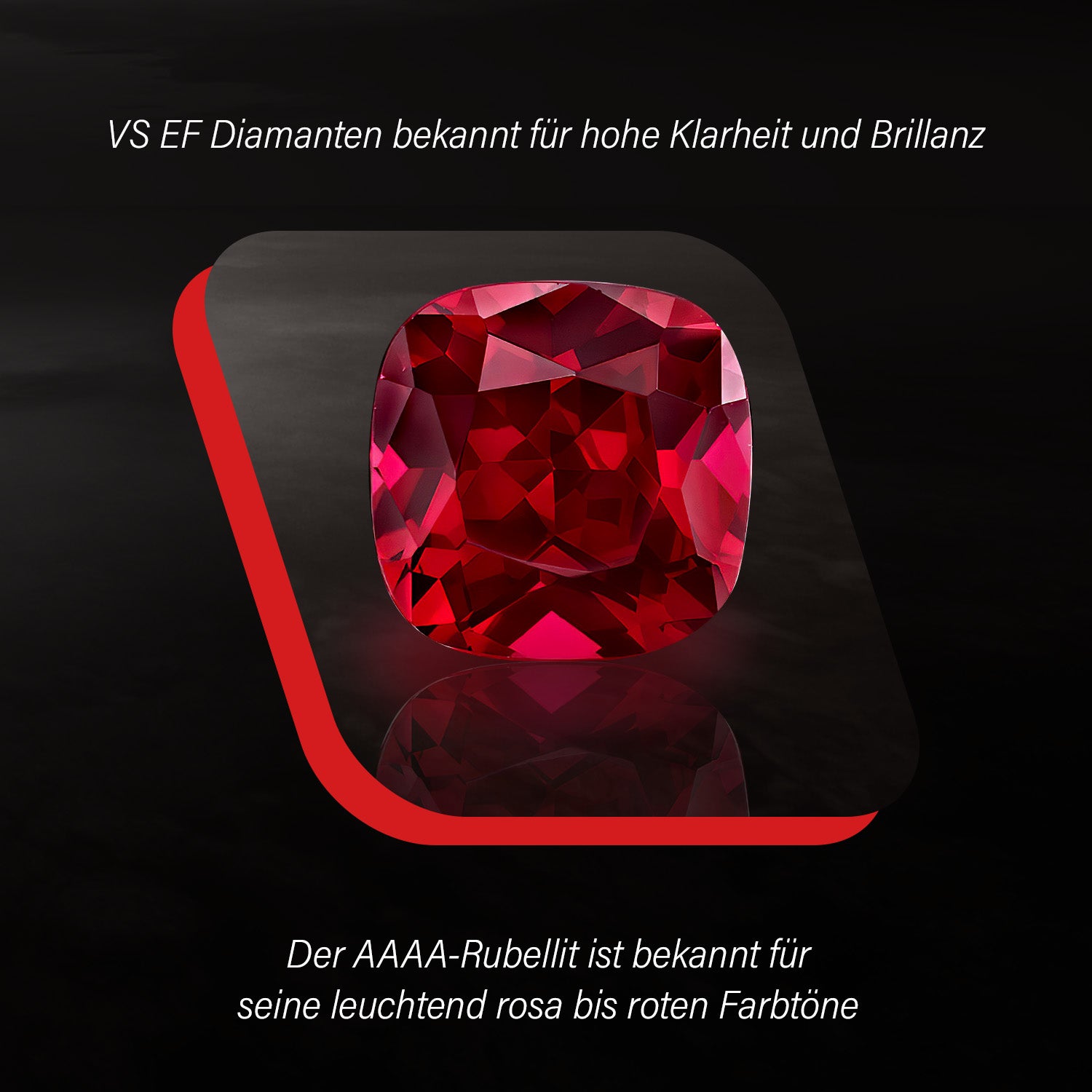 Rhapsody AAAA Rubellit, Weißer Diamant VS-EF Anhänger, 950 Platin, ca. 2.24 ct