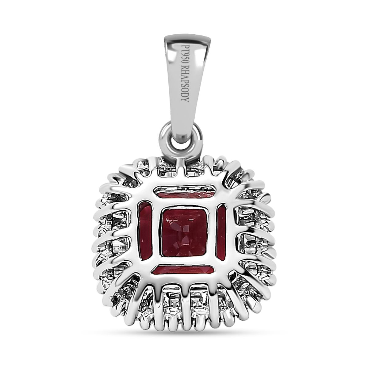 Rhapsody AAAA Rubellit, Weißer Diamant VS-EF Anhänger, 950 Platin, ca. 2.24 ct