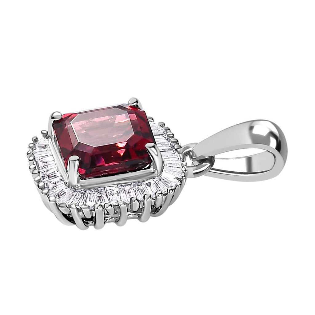 Rhapsody AAAA Rubellit, Weißer Diamant VS-EF Anhänger, 950 Platin, ca. 2.24 ct