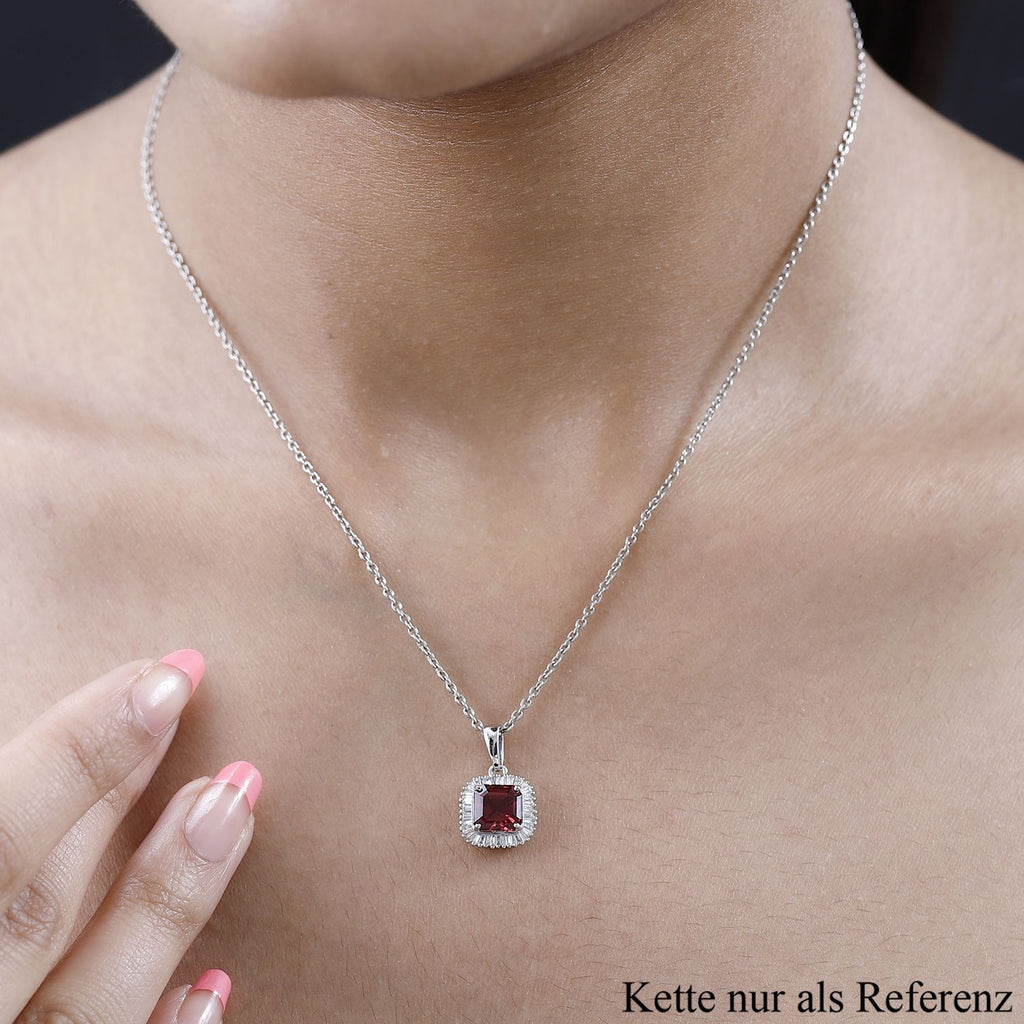 Rhapsody AAAA Rubellit, Weißer Diamant VS-EF Anhänger, 950 Platin, ca. 2.24 ct