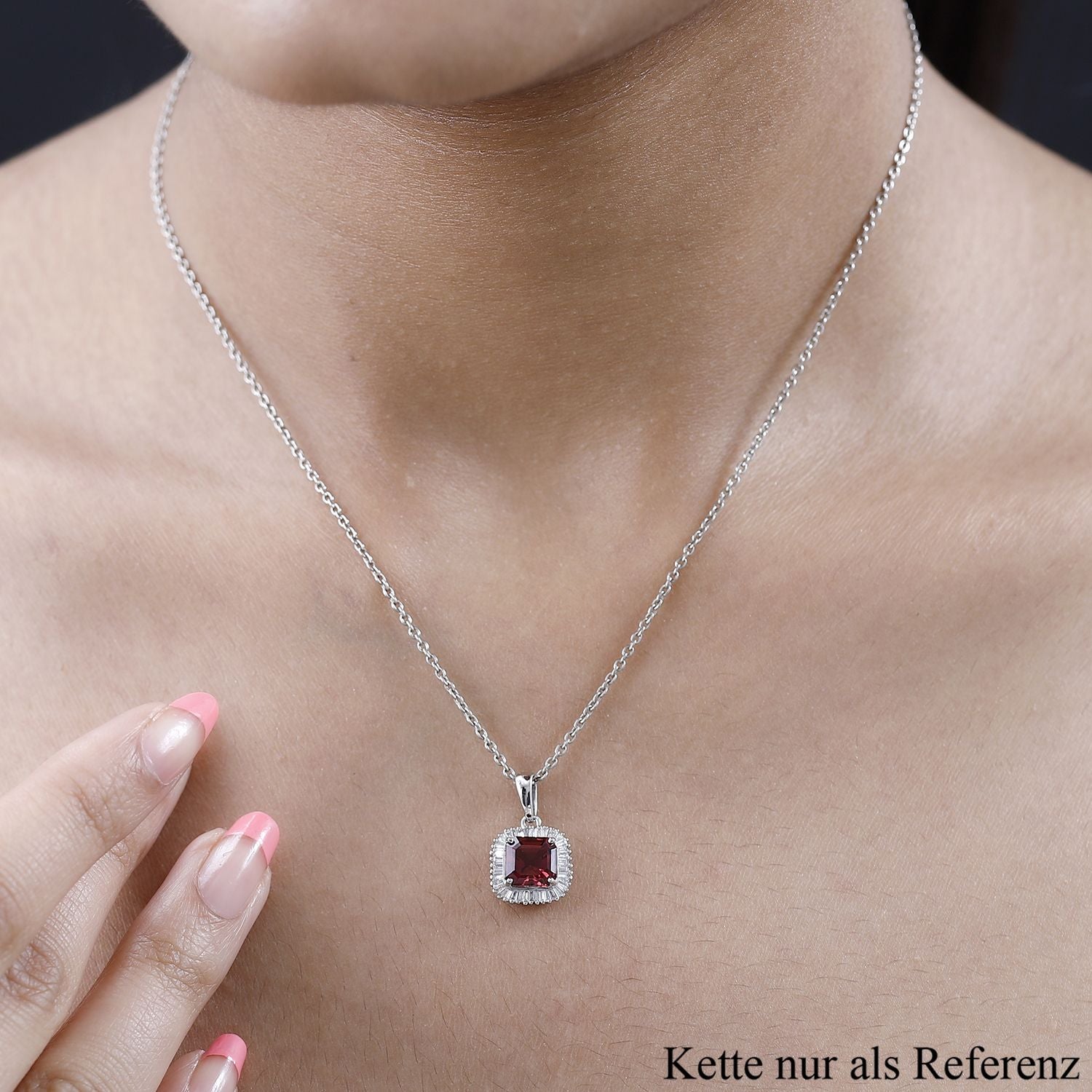 Rhapsody AAAA Rubellit, Weißer Diamant VS-EF Anhänger, 950 Platin, ca. 2.24 ct