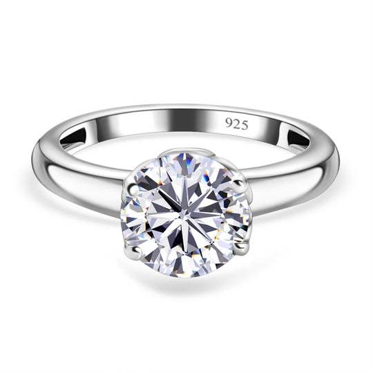 Moissanit Ring, 925 Silber platiniert, (Größe 19.00), ca. 1.72 ct