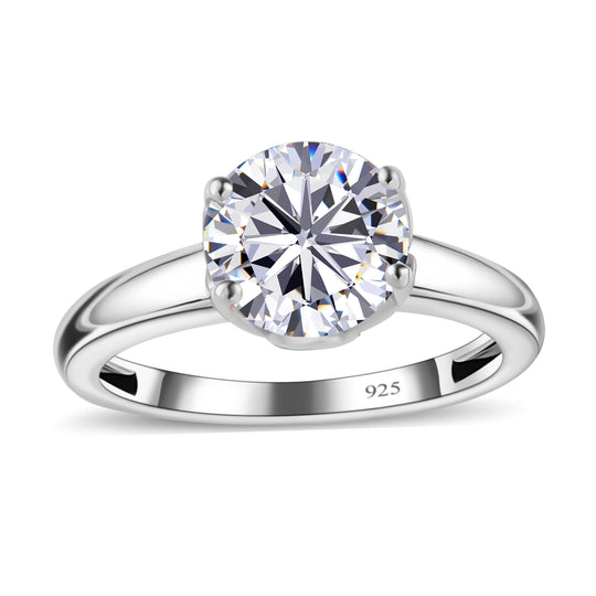 Moissanit Ring, 925 Silber platiniert, (Größe 19.00), ca. 1.72 ct