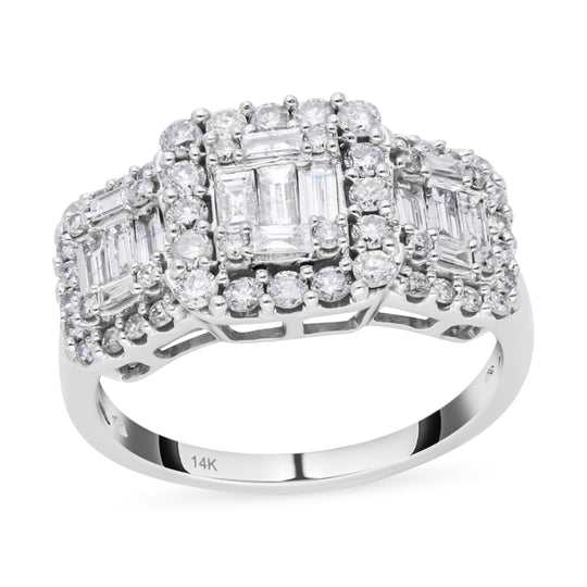 Weißer Diamant SGL Zertifiziert I1 G-H Ring, 585 Gold, (Größe 20.00) ca. 2.00 ct