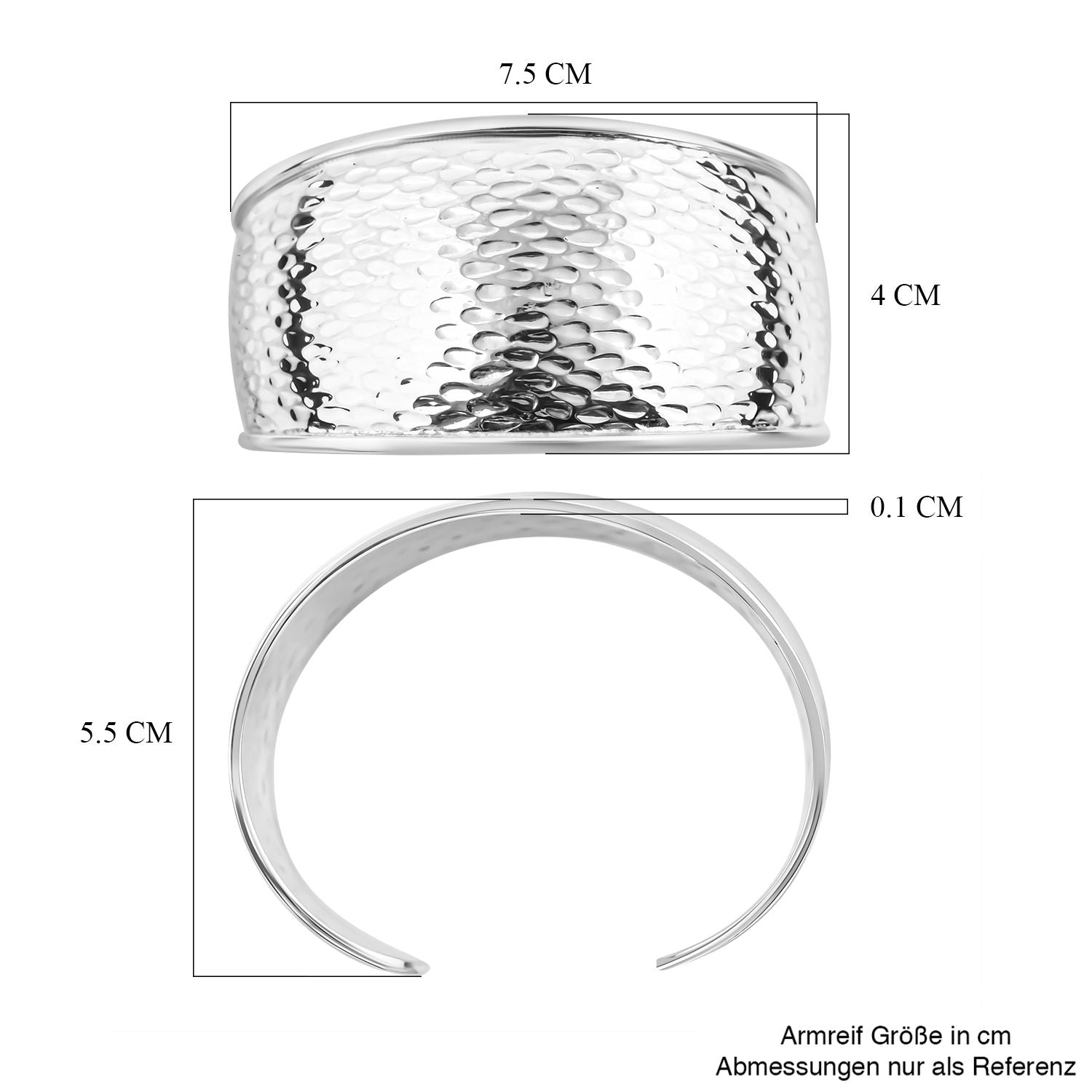 925 Silber Armreif ca. 19 cm ca. 33,52g