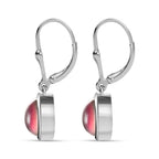 Flamingo Mondstein Ohrringe, 925 Silber platiniert, ca. 4.16 ct
