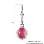 Flamingo Mondstein Ohrringe, 925 Silber platiniert, ca. 4.16 ct