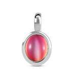 Flamingo Mondstein Anhänger, 925 Silber platiniert, ca. 3.74 ct