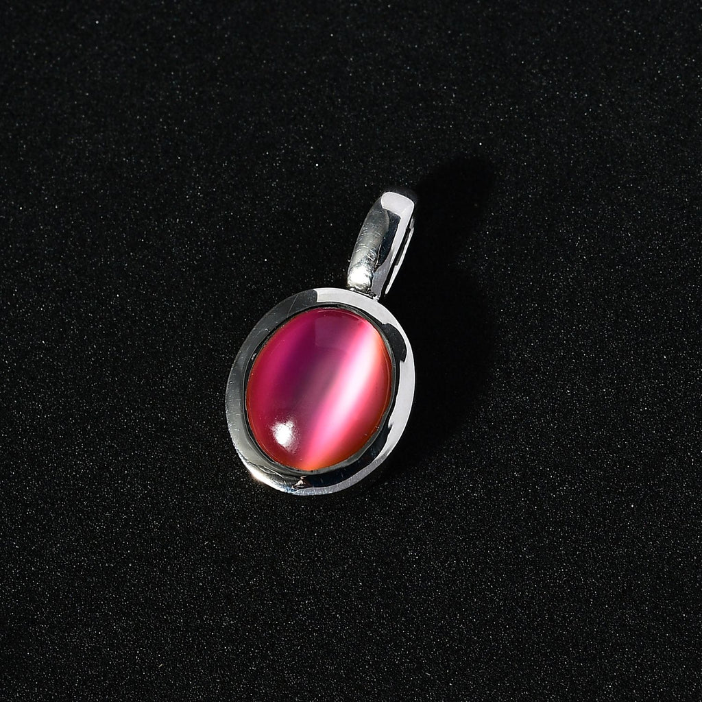Flamingo Mondstein Anhänger, 925 Silber platiniert, ca. 3.74 ct