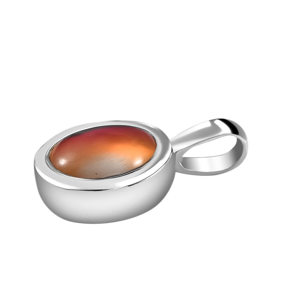 Flamingo Mondstein Anhänger, 925 Silber platiniert, ca. 3.74 ct
