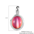 Flamingo Mondstein Anhänger, 925 Silber platiniert, ca. 3.74 ct