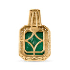 Smaragd-Triplette-Quarz, Weißer Zirkon Anhänger 925 Silber Gelbgold Vermeil ca. 7.47 ct