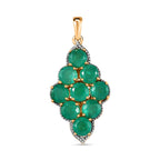 Smaragd-Quarz-Triplette Anhänger, 925 Silber Gelbgold Vermeil, ca. 10.38 ct
