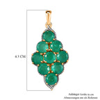 Smaragd-Quarz-Triplette Anhänger, 925 Silber Gelbgold Vermeil, ca. 10.38 ct