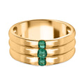 AAA Kagem Sambischer Smaragd Ring, 925 Silber Gelbgold Vermeil, (Größe 17.00) ca. 0.41 ct