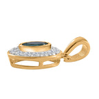 AAA Kagem Sambischer Smaragd, Weißer Zirkon Anhänger 925 Silber Gelbgold Vermeil ca. 1.37 ct