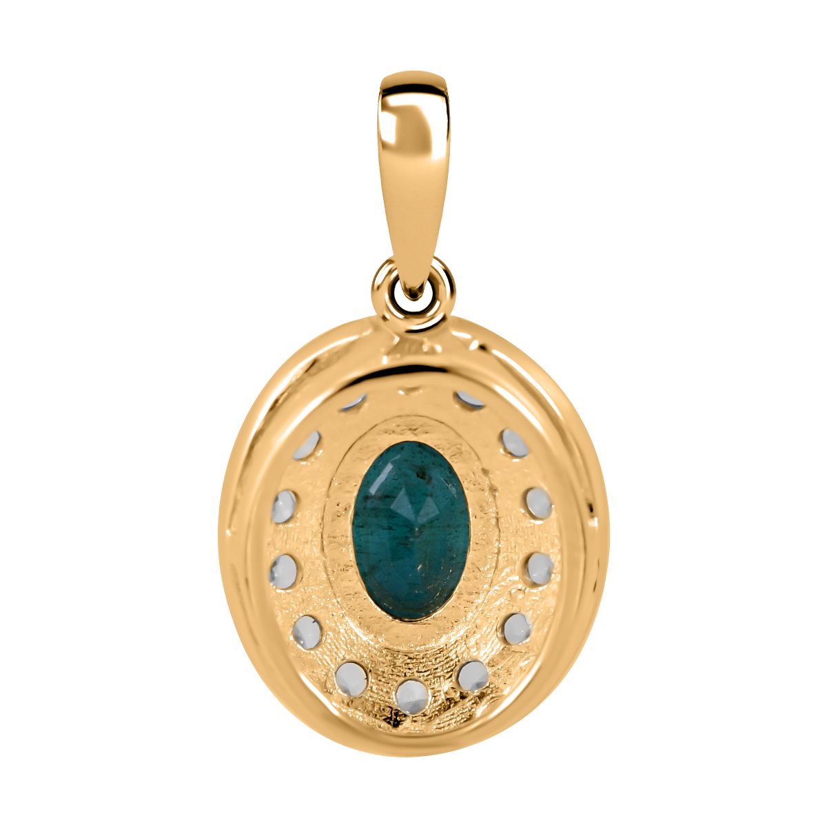 AAA Kagem Sambischer Smaragd, Weißer Zirkon Anhänger 925 Silber Gelbgold Vermeil ca. 1.37 ct