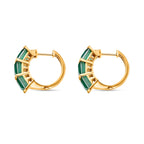 Smaragd-Quarz-Triplette-Ohrringe, 925 Silber Gelbgold Vermeil ca. 9.17 ct