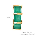 Smaragd-Quarz-Triplette-Ohrringe, 925 Silber Gelbgold Vermeil ca. 9.17 ct