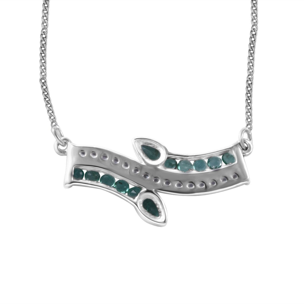 AAA Kagem Sambische Smaragd Halskette,  ca. 45 cm 925 Silber rhodiniert ca. 1,26 ct.