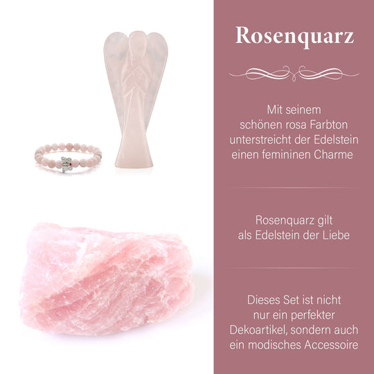 2er Set - Schutzengel aus Aventurin und Energie-Armband, Handgefertigt