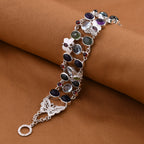 Royal Bali - Limitierte Auflage mehrfarbiges Armband mit Himmelblauer Topas, Peridot ca. 19 cm, 925 Silber ca. 35.81 ct