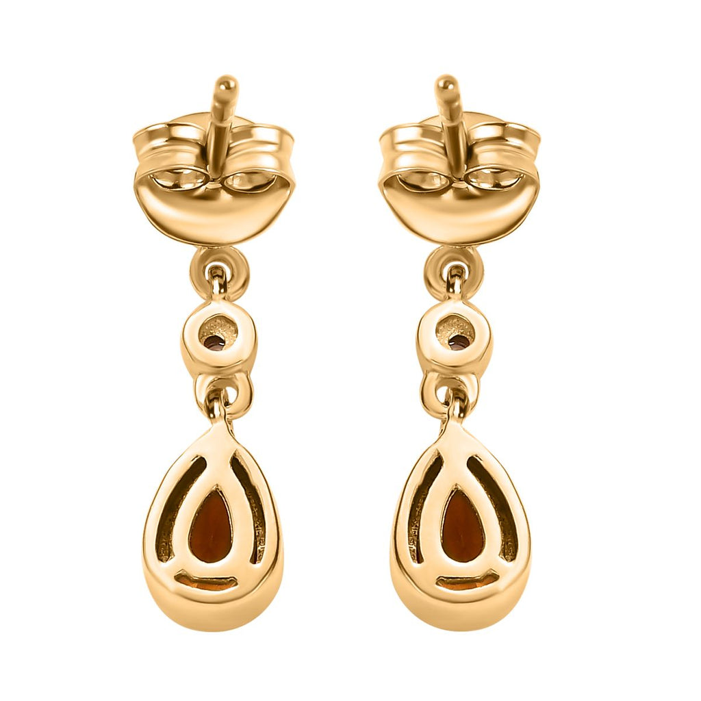 Serra Gaucha Citrin, Weißer Zirkon Ohrringe, 925 Silber Gelbgold Vermeil, ca. 0.80 ct