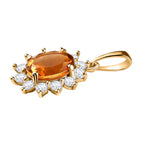 Serra Gaucha Citrin, Weißer Zirkon Anhänger, 925 Silber Gelbgold Vermeil, ca. 2.92 ct