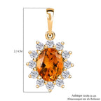 Serra Gaucha Citrin, Weißer Zirkon Anhänger, 925 Silber Gelbgold Vermeil, ca. 2.92 ct