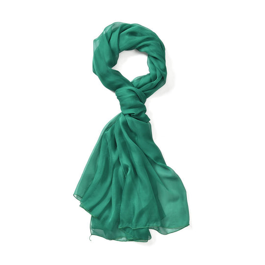 LA MAREY Solid chiffon 100% silk scarfMaterial:100% silk Size:110cm*180cmWeight : 50gColor: peach
