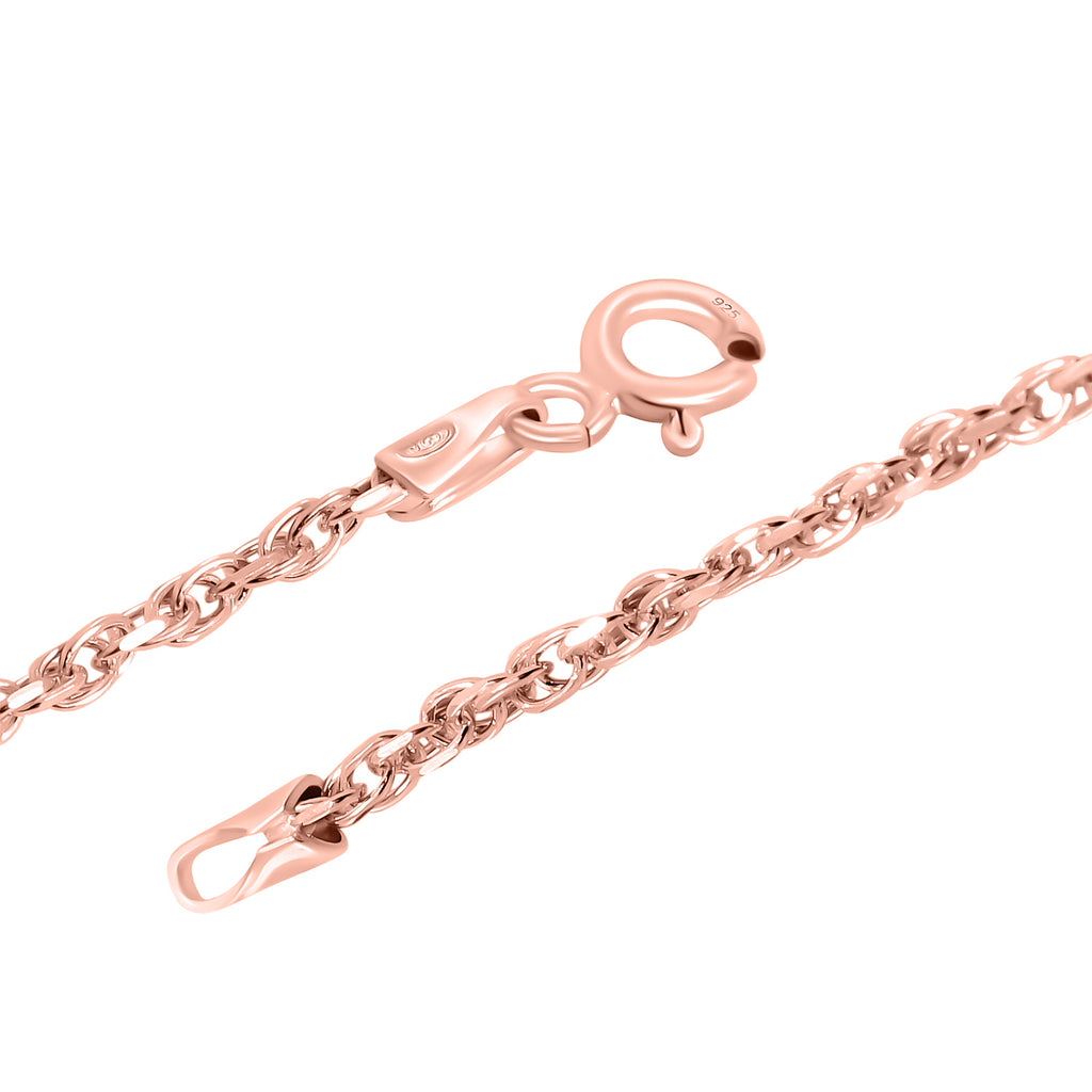 Italienische Diamantschliff Singapurkette, 925 Silber rosévergoldet, ca. 45 cm