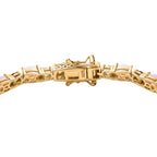AA Natürlicher, äthiopischer Welo-Opal, mehrfarbiges Turmalin-Armband, ca. 18 cm, 925 Silber Gelbgold Vermeil ca. 8.96 ct