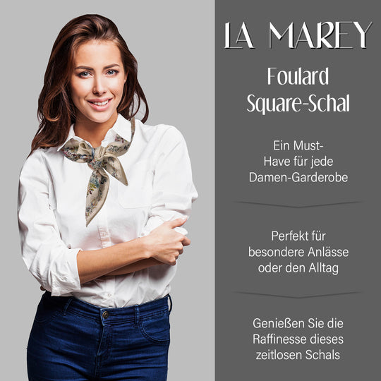 LA MAREY Foulards squared scarfMaterial:70% wool 30% Mulberry silk size: 65cm*65cmWeight : 50gColor: brown